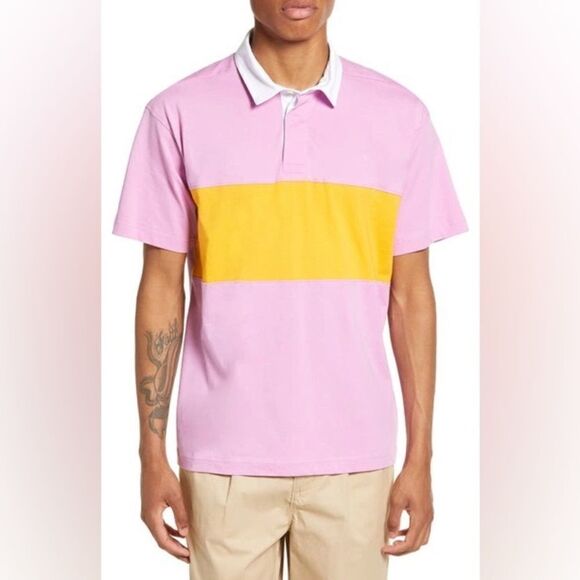 bp Other - BP Purple & Orange Cotton Short Sleeve Polos Men Size M